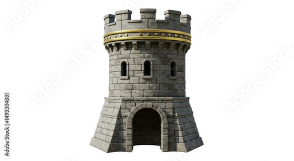Obraz Isolated Medieval Stone Castle Tower