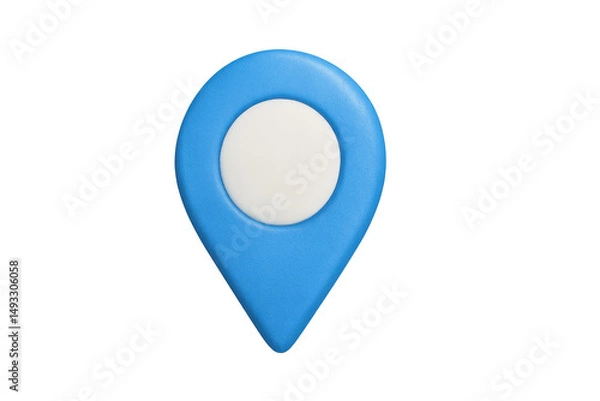 Fototapeta 3d rendering of a blue map pin indicating a specific location, isolated on a transparent background