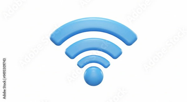 Obraz Stylized blue WiFi signal icon