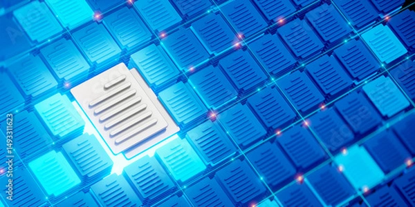 Obraz Digital Document Storage and Data Management System Visualization