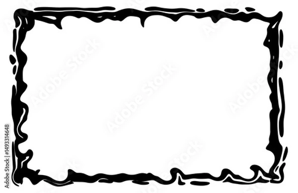 Obraz Decorative frame in brazilian cordel woodcut style. Vector monochrome isolated illustration