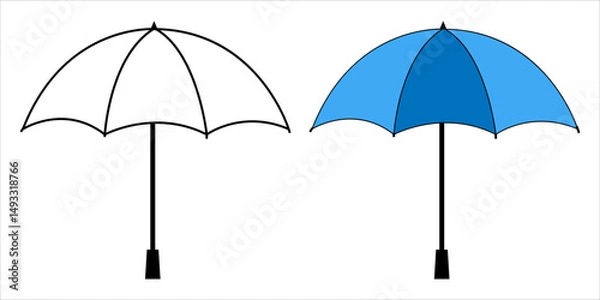Fototapeta Celestial Umbrella icon.  Insurance Line Vector Icon for websites, mobile interfaces, presentations, banner, visual branding etc. Vector illustration. isolated on white and black background. EPS 10 11
