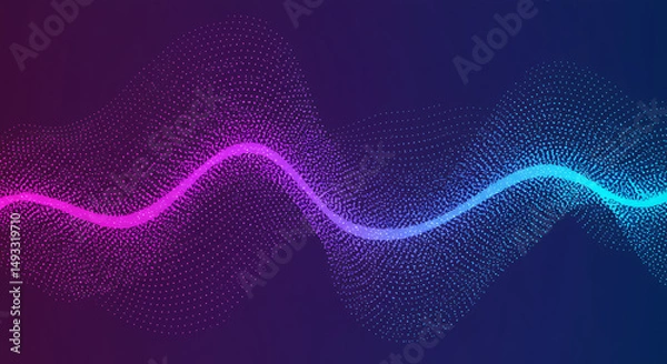 Fototapeta Abstract Neon Wave Background Vibrant Pink and Blue Digital Art, Perfect for Tech, Music, and Design Projects