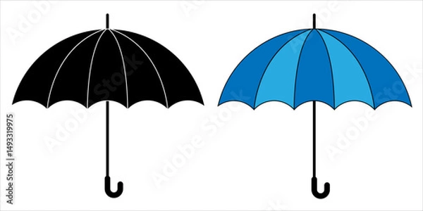 Fototapeta Celestial Umbrella icon.  Insurance Line Vector Icon for websites, mobile interfaces, presentations, banner, visual branding etc. Vector illustration. isolated on white and black background. EPS 10 11