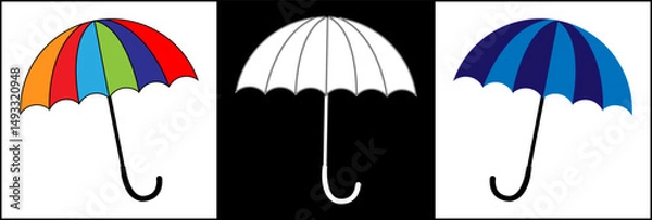 Fototapeta Celestial Umbrella icon.  Insurance Line Vector Icon for websites, mobile interfaces, presentations, banner, visual branding etc. Vector illustration. isolated on white and black background. EPS 10 11