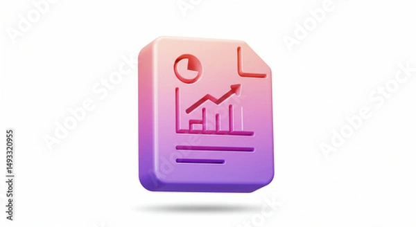Fototapeta Uplifting 3D report icon with financial graph