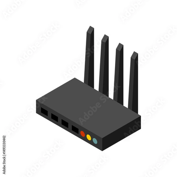 Obraz WiFi router sign. Wi-Fi Internet equipment icon. Wi Fi network equipment symbol