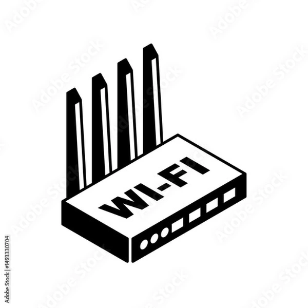 Obraz WiFi router sign. Wi-Fi Internet equipment icon. Wi Fi network equipment symbol