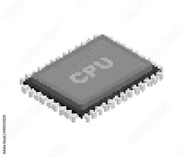 Fototapeta CPU PC. Processor isolated. Central processing system for computer