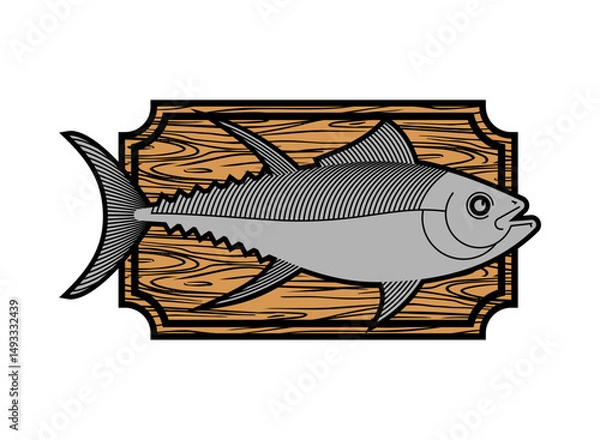 Obraz Trophy Fish On Board isolated. Fish interior decor.