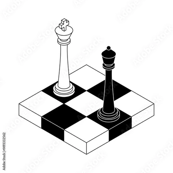 Obraz Chess game sign for chess club. Concept symbol of the game