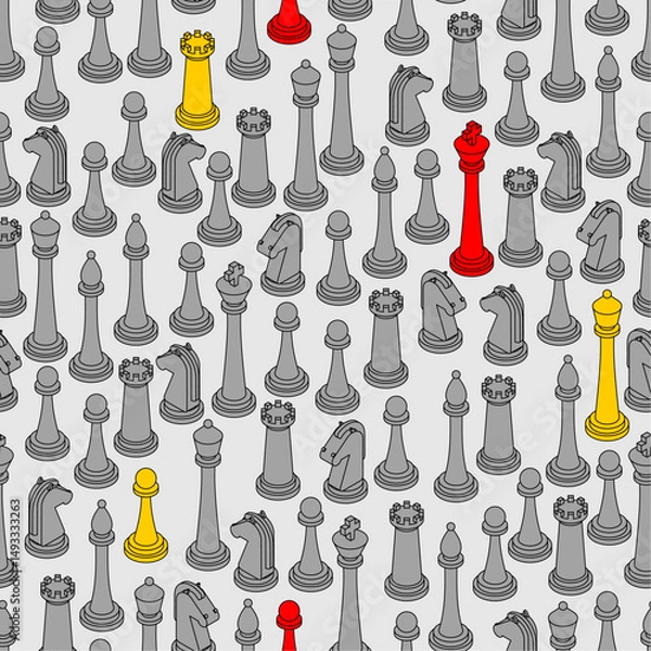 Obraz Chess pattern seamless. chess pieces set background