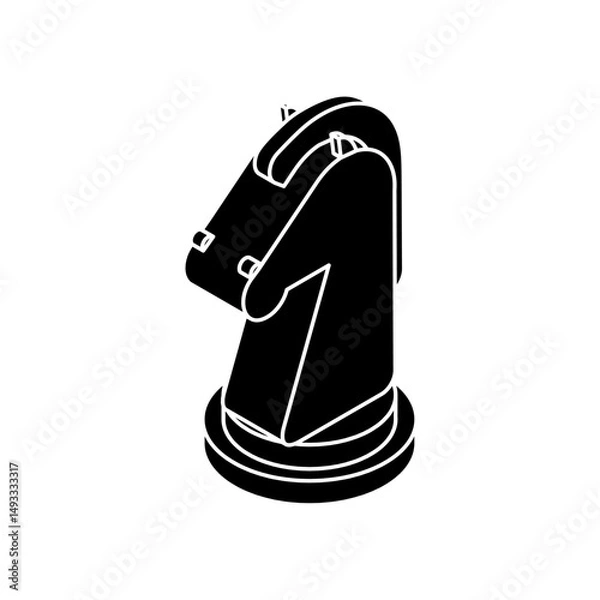 Obraz Knight Chess piece isolated. Piece for playing chess