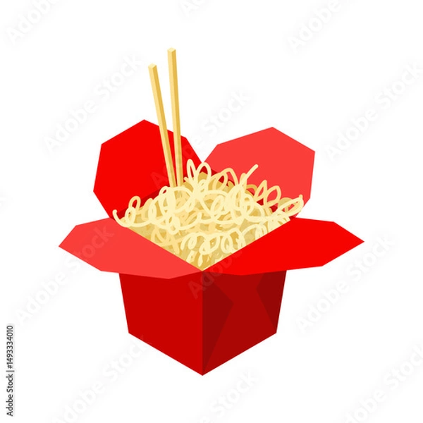 Obraz Chinese noodles in box. Traditional food in China