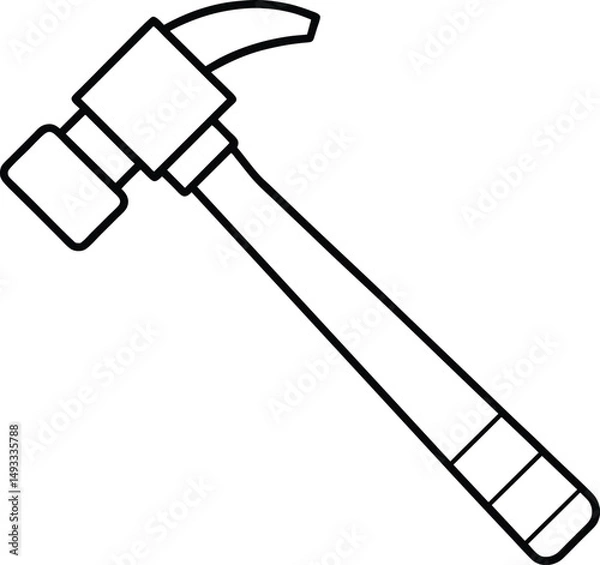 Obraz Hammer Icon Line Art Tool Construction
