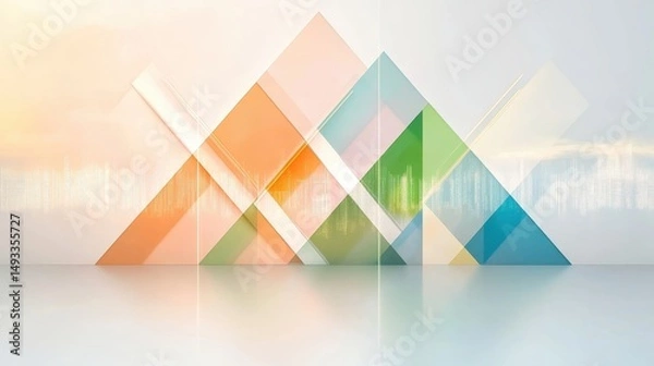 Fototapeta Abstract Colorful Background with Geometric Shapes and Soft Light Patterns for Modern Design Projects