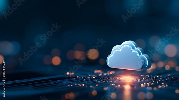 Fototapeta Modern technology and cloud computing concept. Generative AI 22914489 1