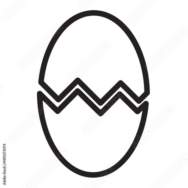 Fototapeta Easter eggs icon. Set of decorated ester eggs vector. Spring easter black and white egg elements. 