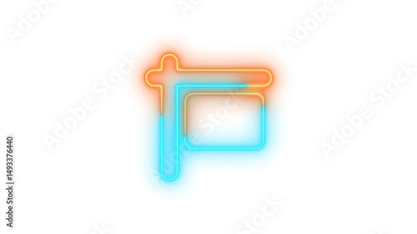 Fototapeta Neon sign hanging icon glowing with transparent background
