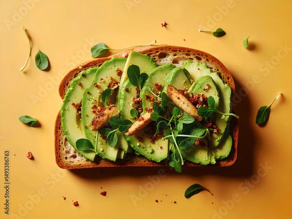 Obraz Artisanal avocado toast on rustic bread