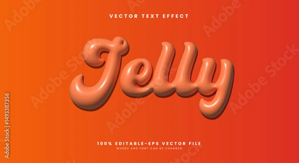Fototapeta Jelly inflated Style 3D editable text effect template