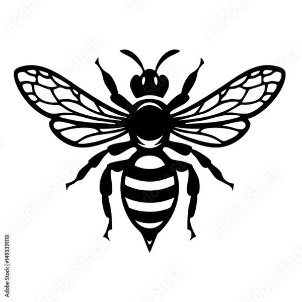 Fototapeta Minimalist Vector Bee – Clean Insect Logo or Design Element