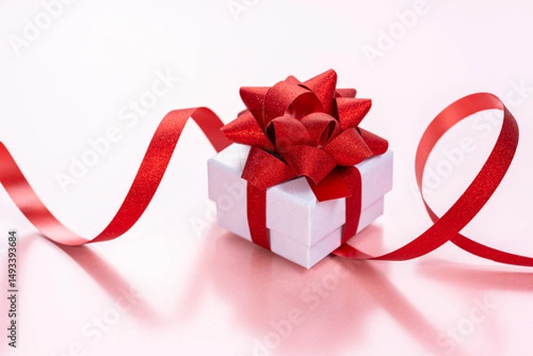 Obraz ギフトボックスとカールしたリボン