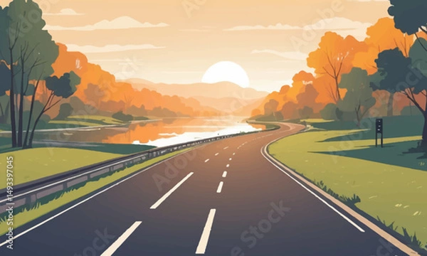 Obraz vector background beautiful twilight scenery