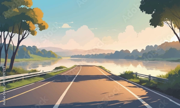 Obraz vector background beautiful twilight scenery