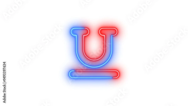Fototapeta Neon underline icon glowing with transparent background