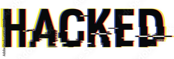 Fototapeta Hacked glitch editable text effect