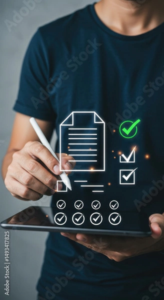 Obraz Digital Checklist: Streamlining Tasks with Smart Technology - Tick All the Boxes!