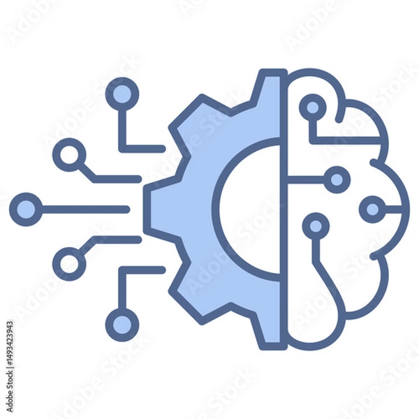 Fototapeta Ai Integration Blue Icon