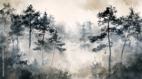 Obraz rain in the forest