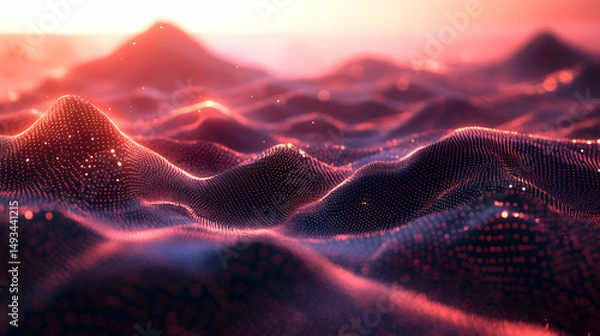 Obraz Colorful Abstract Waves with Shimmering Lights and Soft Textures