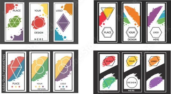 Fototapeta set of Background collection autumn colors