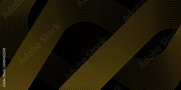 Fototapeta Modern geometric shapes lines design elements.Futuristic abstract background with overlap layer.Abstract black background illustration with geometric graphic elements Suit for cover, banner, brochure,