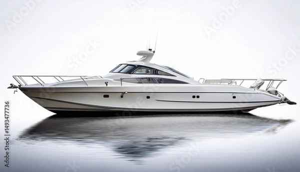 Obraz boat isolated on a white background showcasing its sleek design and smooth hull clean and practical composition with soft even lighting studio photography focusing on the shape and detail