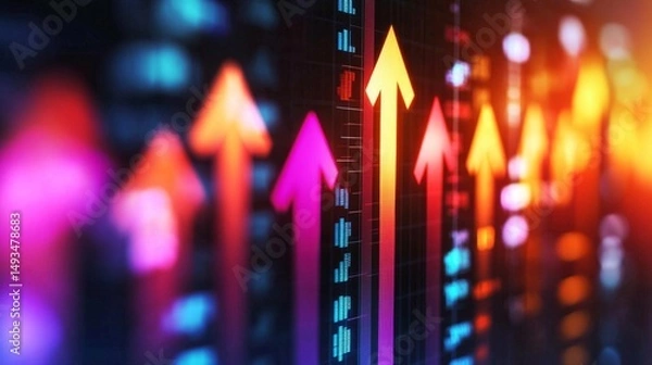 Fototapeta Upward Arrows Symbolizing Increased Returns on Investment