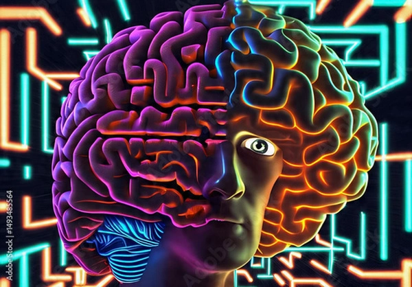 Fototapeta an abstract conceptual image representing overthinking