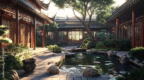 Obraz tropical resort hotel