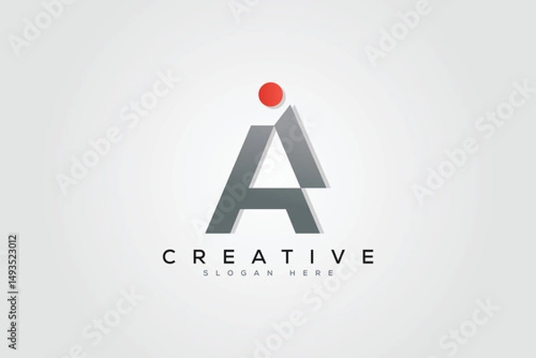 Obraz minimal ai logo vector template