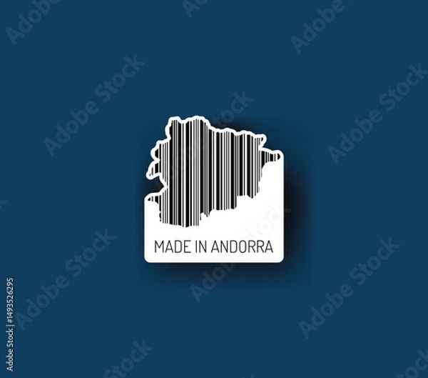 Fototapeta Discover fascinating sticker designs with barcodes in the shape of a map of Andorra. Enhance your projects with visual perfection. Buy now!