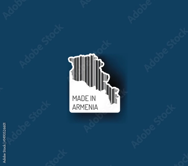 Fototapeta Discover fascinating sticker designs with barcodes in the shape of a map of Armenia. Enhance your projects with visual perfection. Buy now!