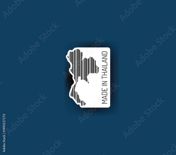 Fototapeta Discover fascinating sticker designs with barcodes in the shape of a map of Thailand. Enhance your projects with visual perfection. Buy now!