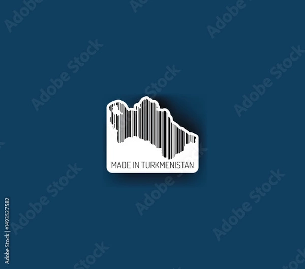 Fototapeta Discover fascinating sticker designs with barcodes in the shape of a map of Turkmenistan. Enhance your projects with visual perfection. Buy now!