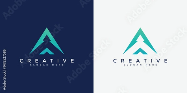 Fototapeta minimal a arrow logo vector template