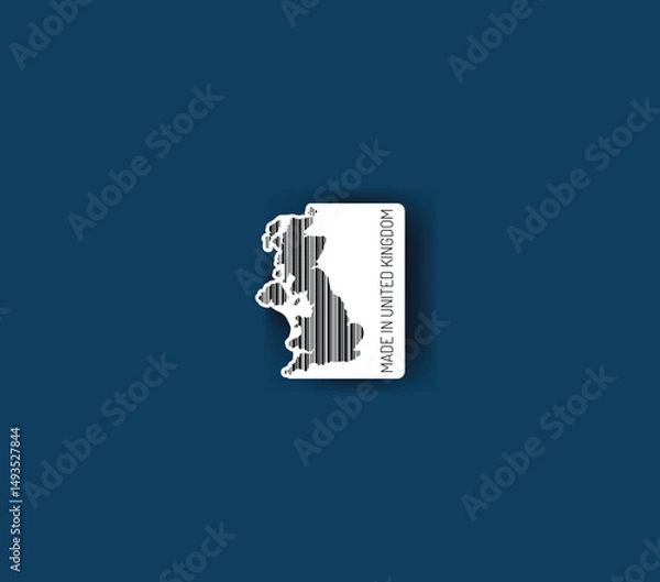 Fototapeta Discover fascinating sticker designs with barcodes in the shape of a map of United Kingdom. Enhance your projects with visual perfection. Buy now!