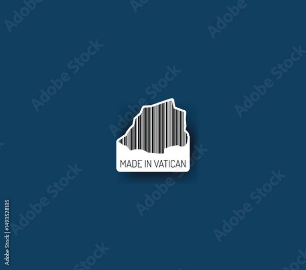 Fototapeta Discover fascinating sticker designs with barcodes in the shape of a map of Vatican. Enhance your projects with visual perfection. Buy now!