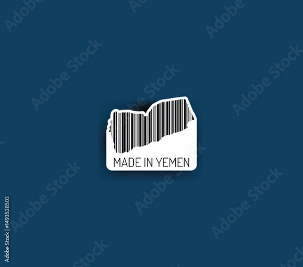 Fototapeta Discover fascinating sticker designs with barcodes in the shape of a map of Yemen. Enhance your projects with visual perfection. Buy now!